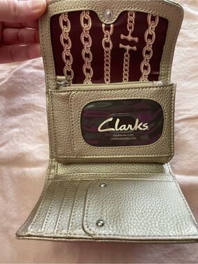 Clarks Metallic Taupe/Gold/Silver Leather Compact Wallet